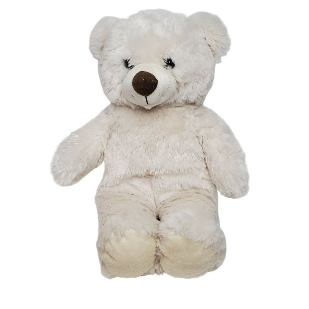 Build A Bear Off White Plush Vanilla Bear 15" Brown Nose 2012 Lovey BABW